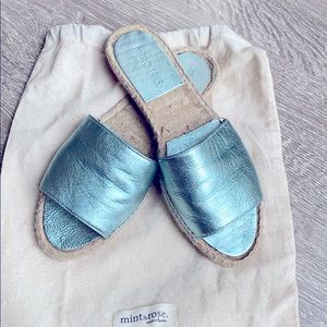 Mint & Rose Metallic Mint Sandals